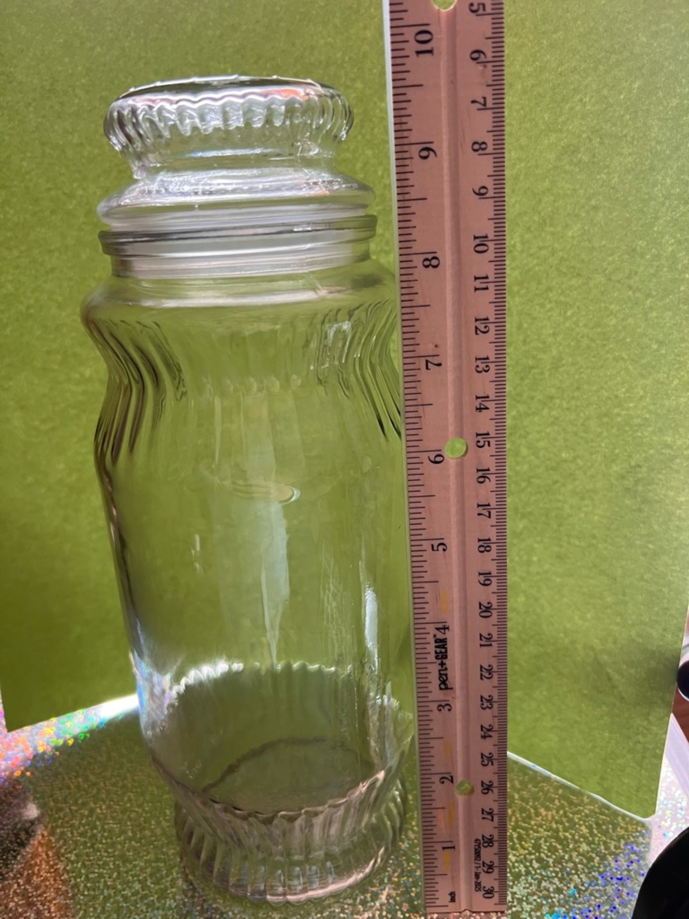1979 Mr. Peanut Clear Glass Jar with Lid - Ribbed Detail - Picture 4 of 5